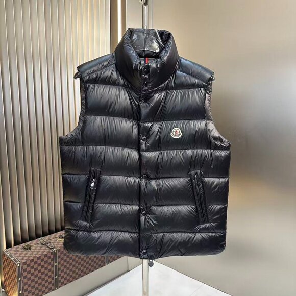 Moncler Shiny Black Down Vest - Picture 1 of 9